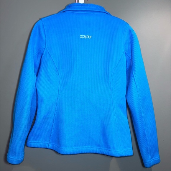 Spyder Blue Core Fleece Full Zip Jacket Warm Athletic Ski Layer - Picture 8 of 16